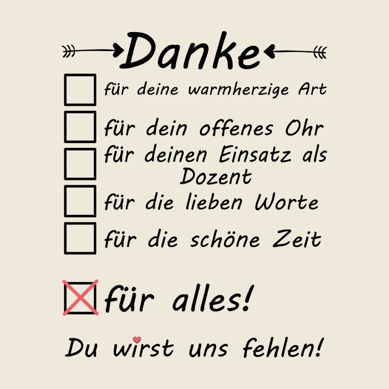 Dozent Abschied Abschiedsgeschenk Danke