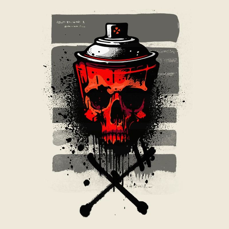 Rotes städtisches Schädelspray