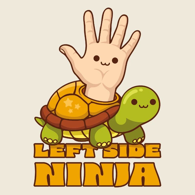 Cute Turtle Left Side Ninja Left-Handed People
