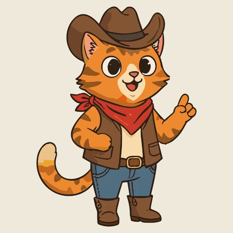 Wild West Katze Cowboy Design