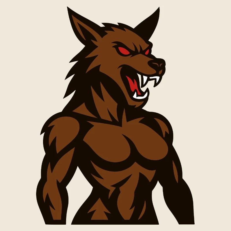 Wütender Braunwolf Maskottchen