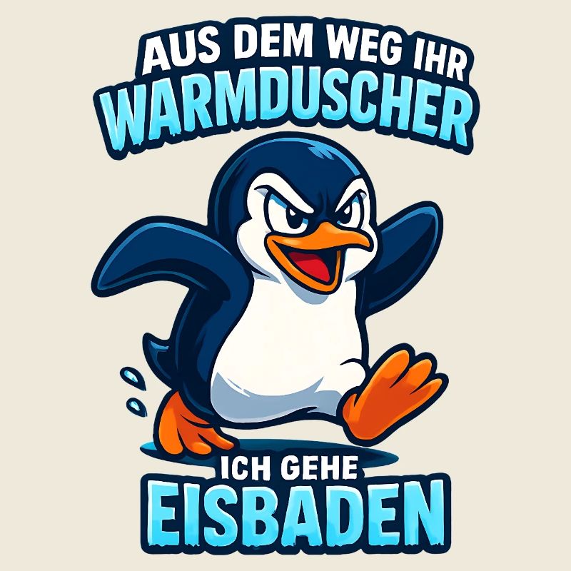 Eisbaden Pingiun Lustiger Spruch