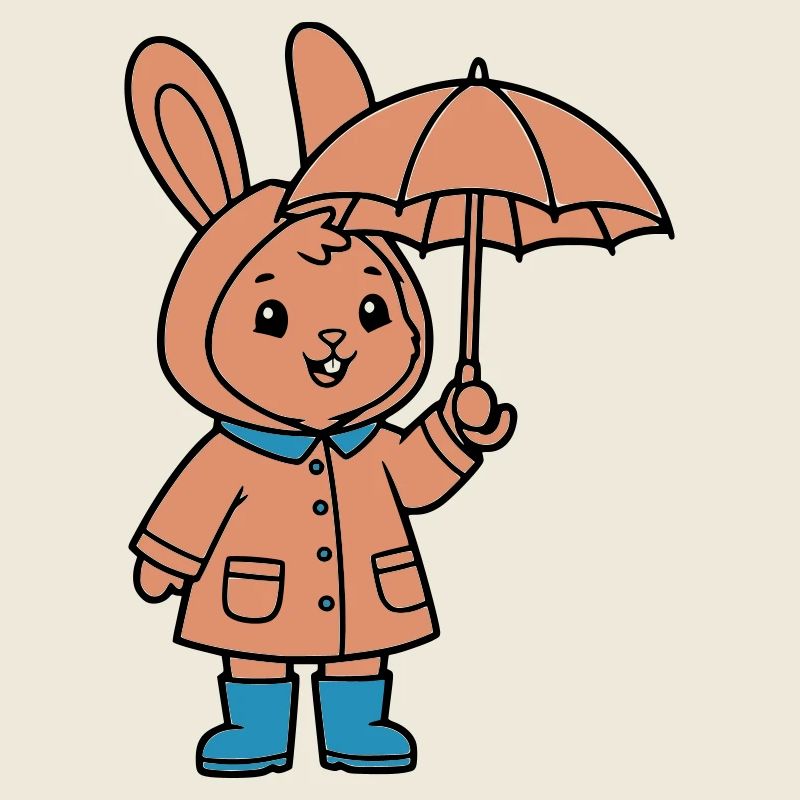 Petit parapluie de lapin mignon