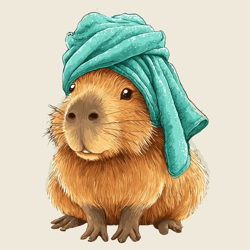 Capybara avec du tissu