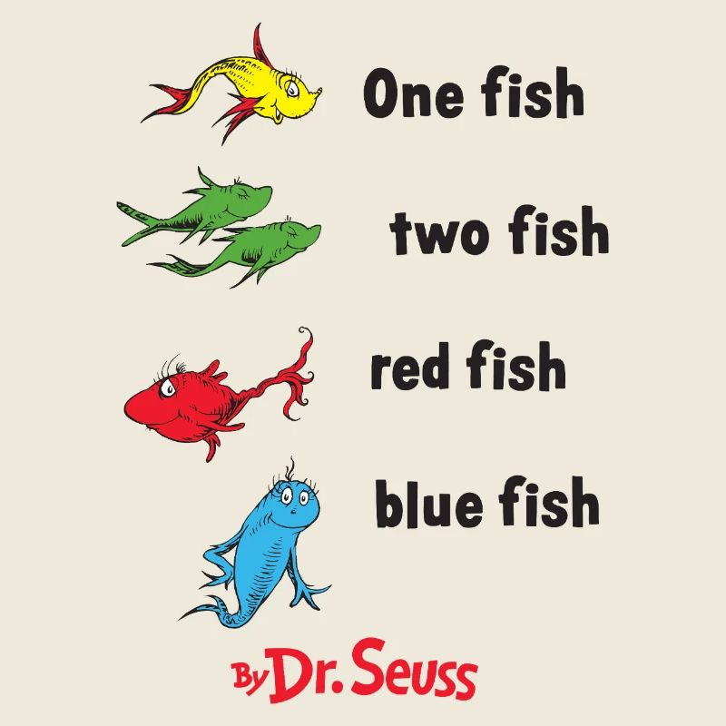 One Fish Two Fish Red Fish Blue Fish Iconic Design