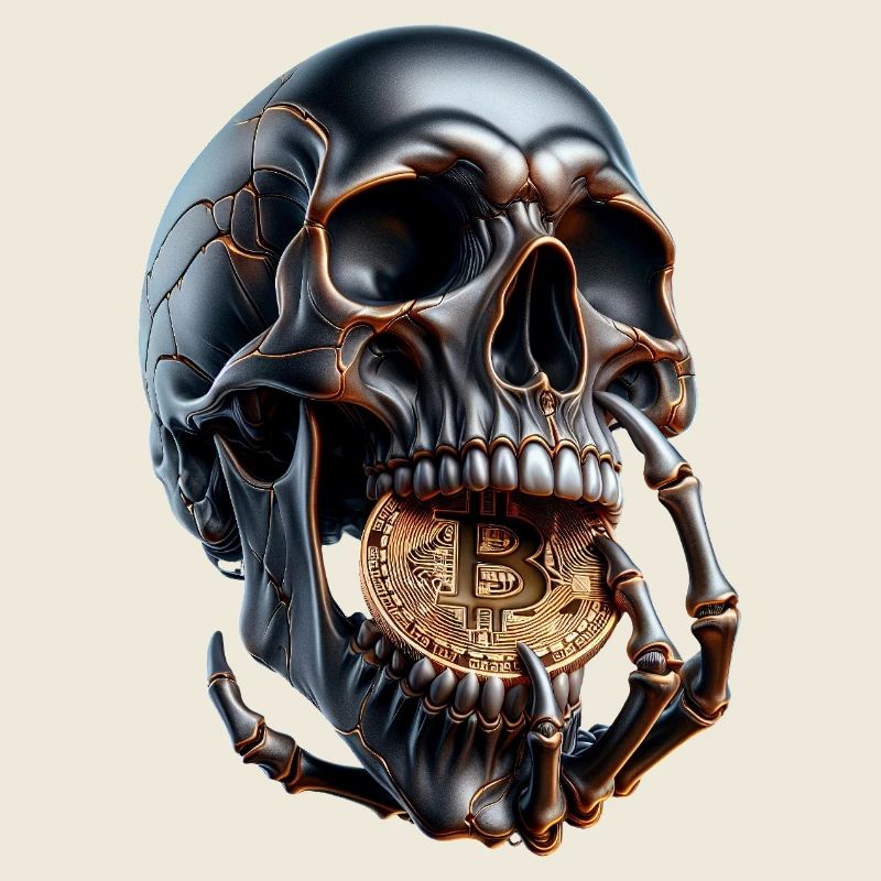 Bitcoin Skull Dark Crypto Design