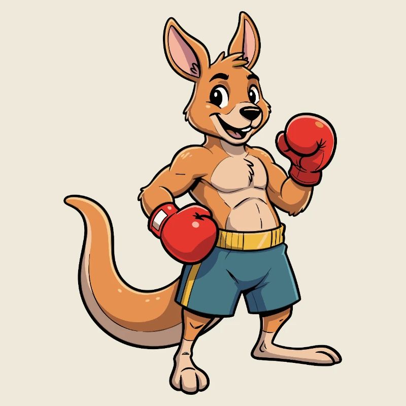 Kangaroo Boxer Cartoon