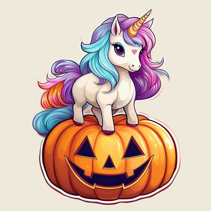 Conception de citrouille licorne d’Halloween