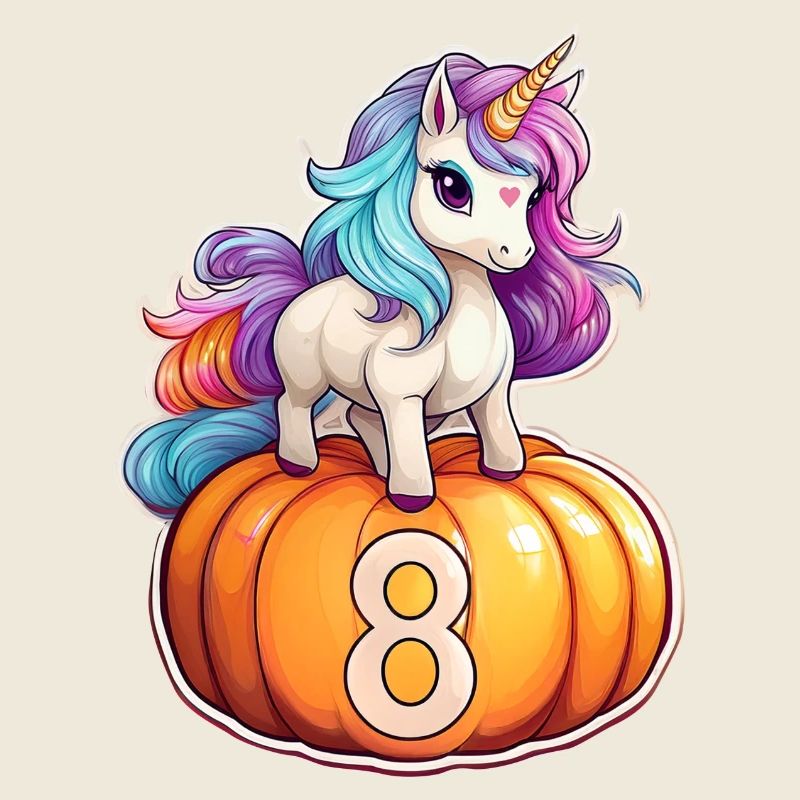 Unicorn Pumpkin Fall 8 – Eighth Birthday