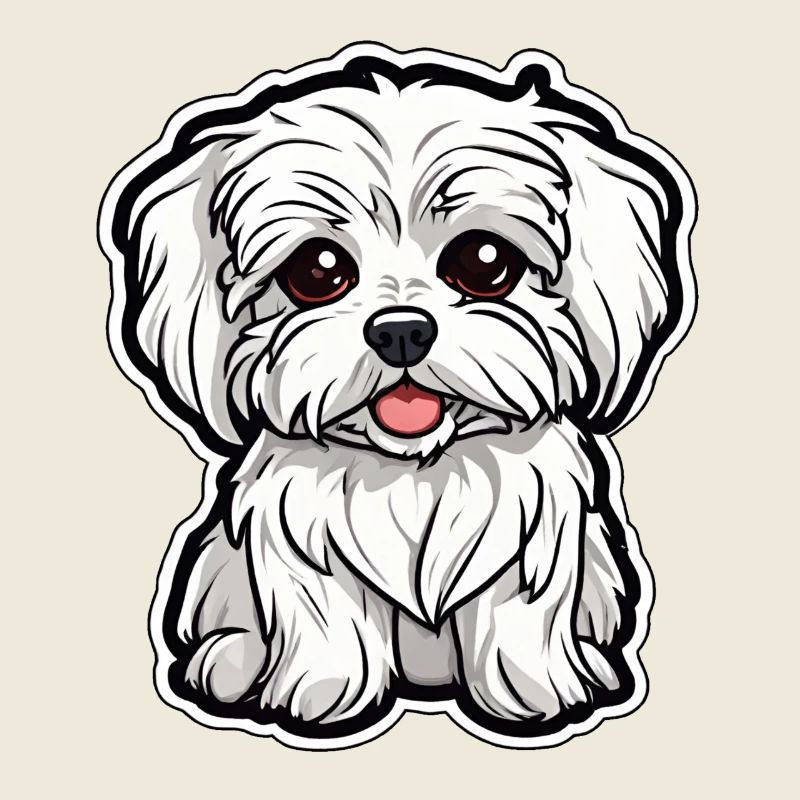 Mignon Chiot Maltais Petit Chien Mignon Blanc