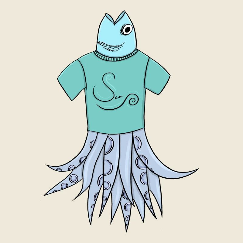Fisch-T-Shirt Krake