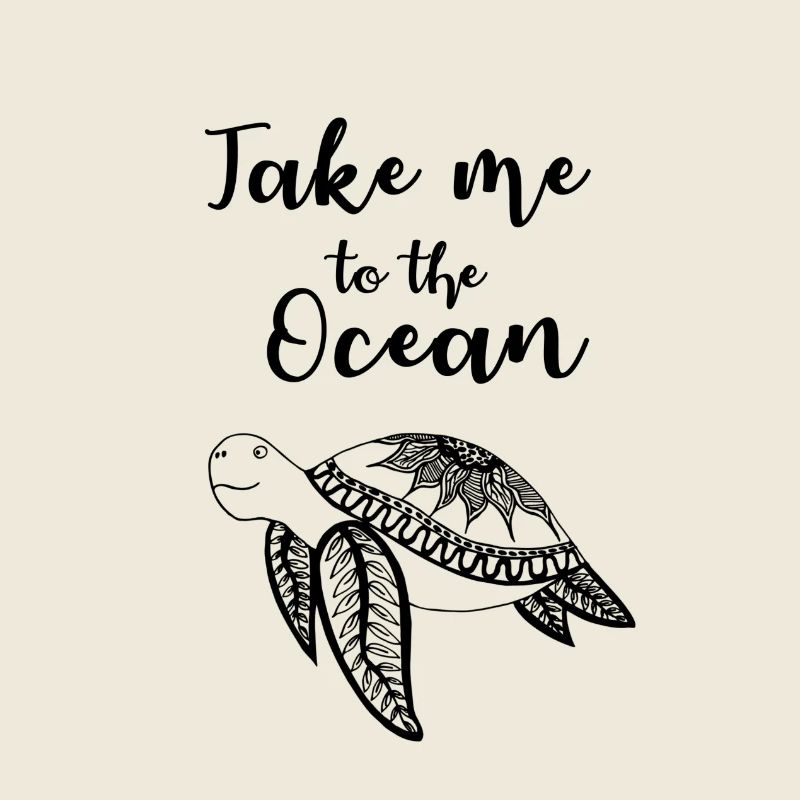 "Take me to the Ocean" turtle