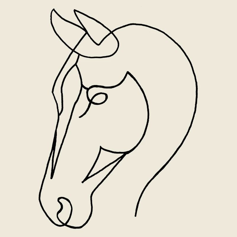 Esquisse du cheval noir