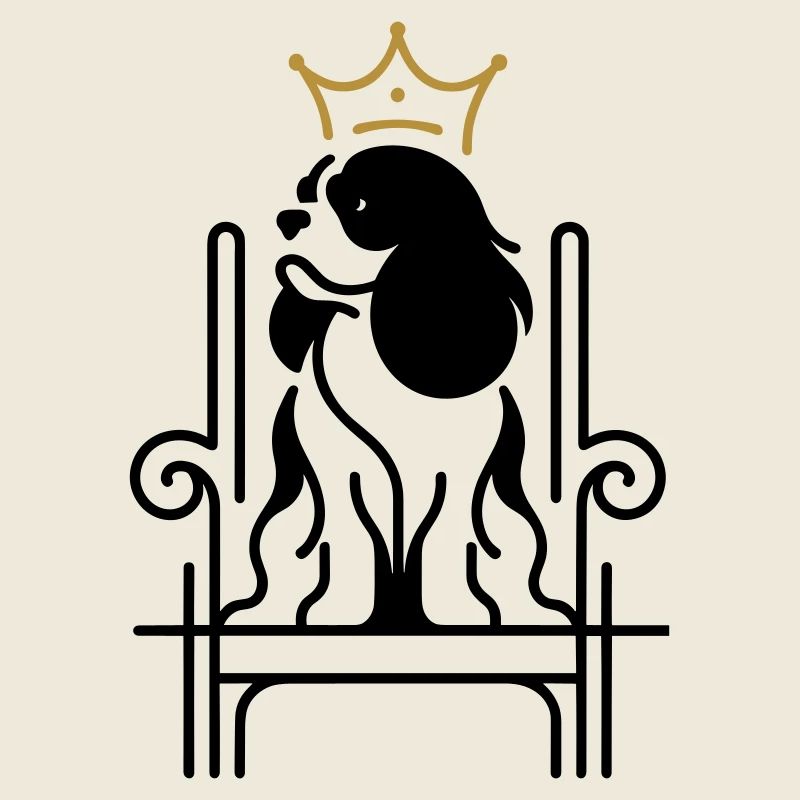 Cavalier King Charles Royal sur Trône