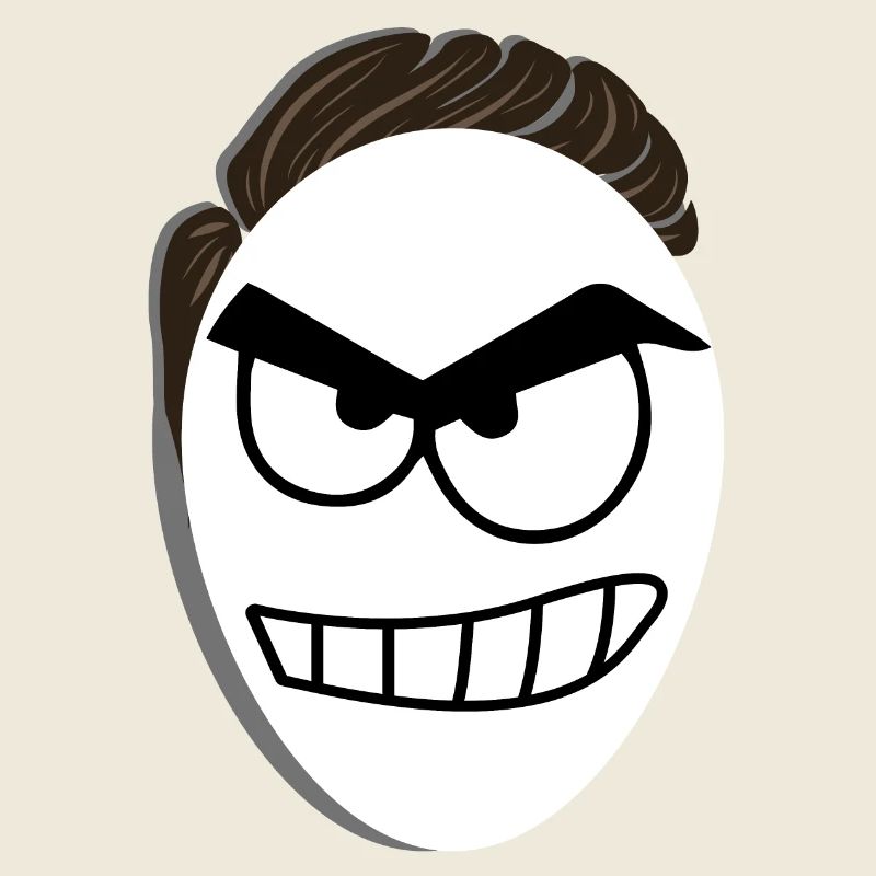 Gemeiner Mann runzelt die Stirn