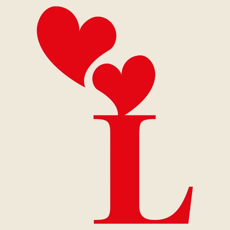 Letter l red heart