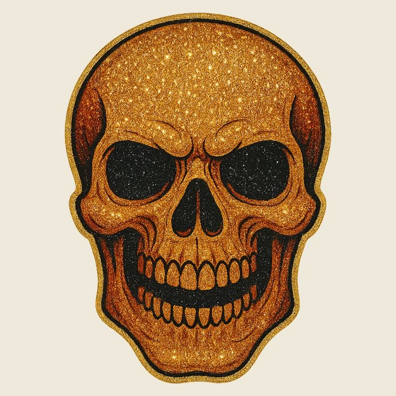 Glitzernder Goldschädel Schädel-Design