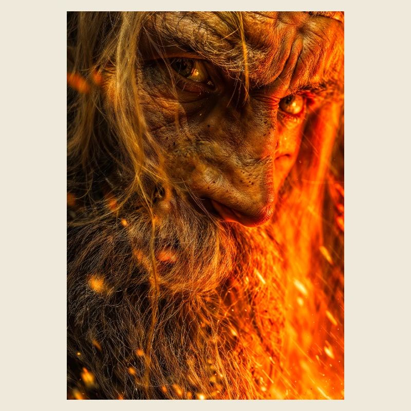 Fiery Ember Warrior Portrait