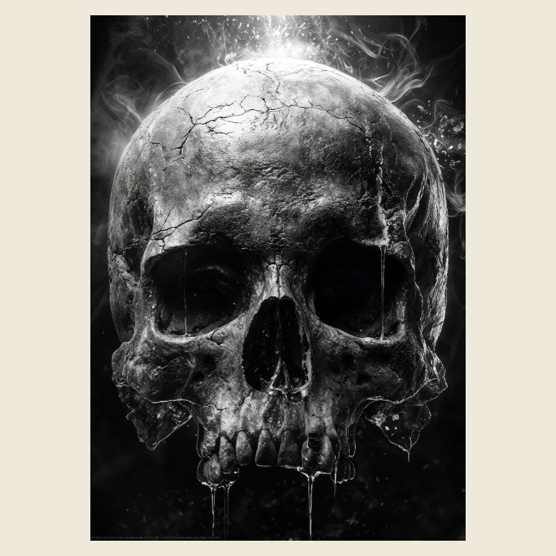 Cracked Skull in Smoky Haze