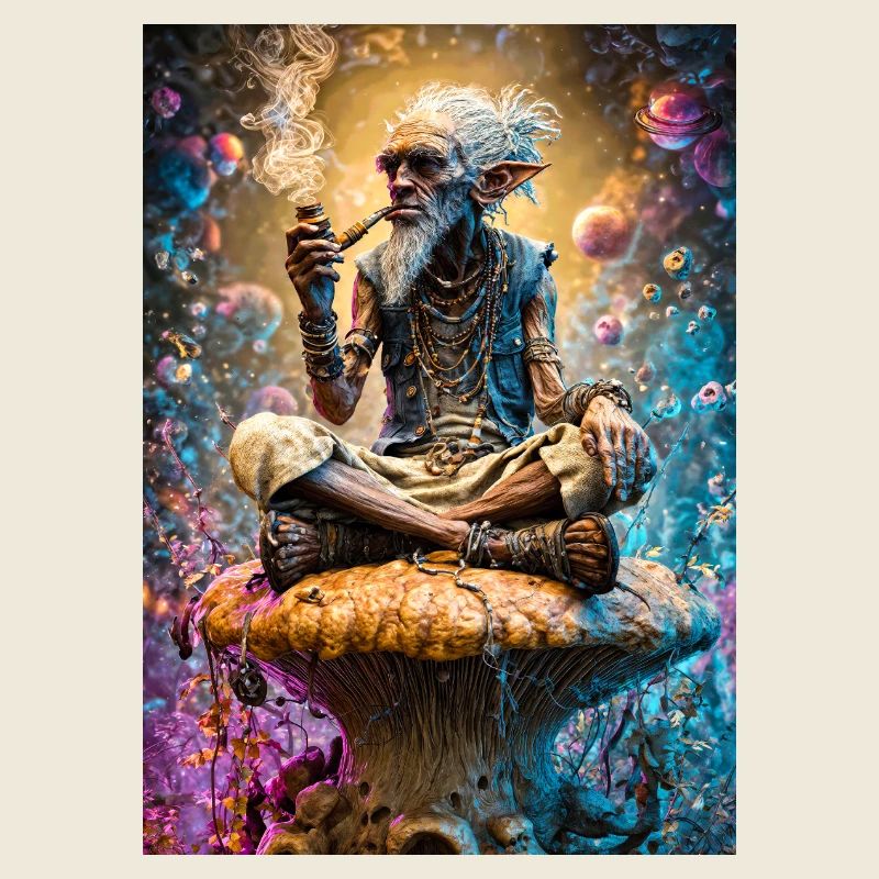 Psychedelischer Goblin-Salbei auf Pilz