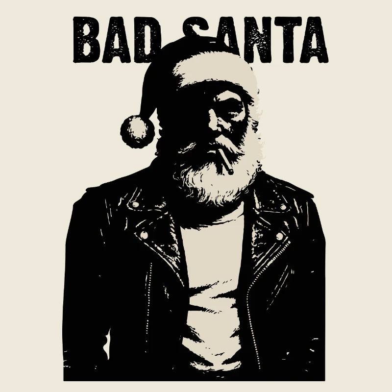 Rebel Santa in Leather Jacket