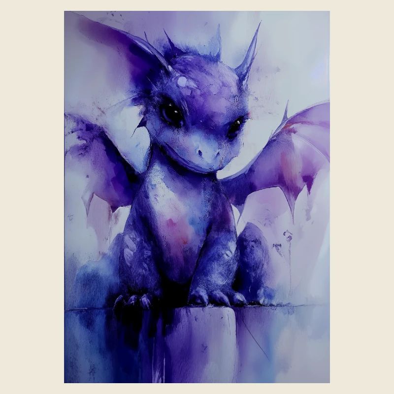 Dragon violet aquarelle