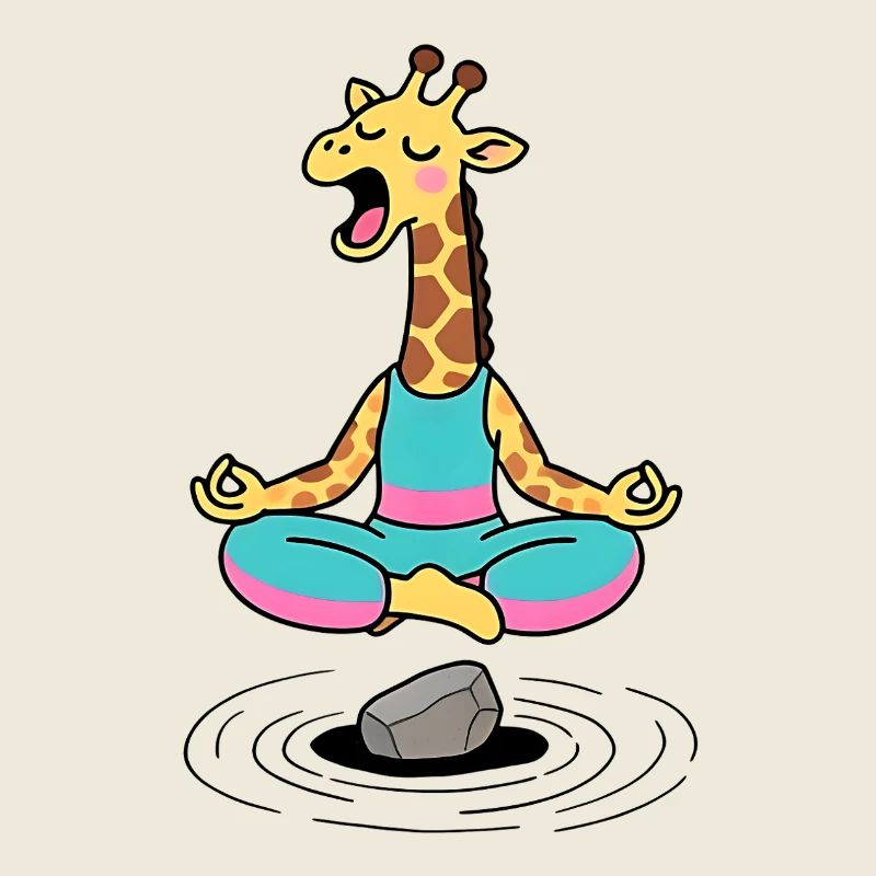 Girafe zen en lotus méditation