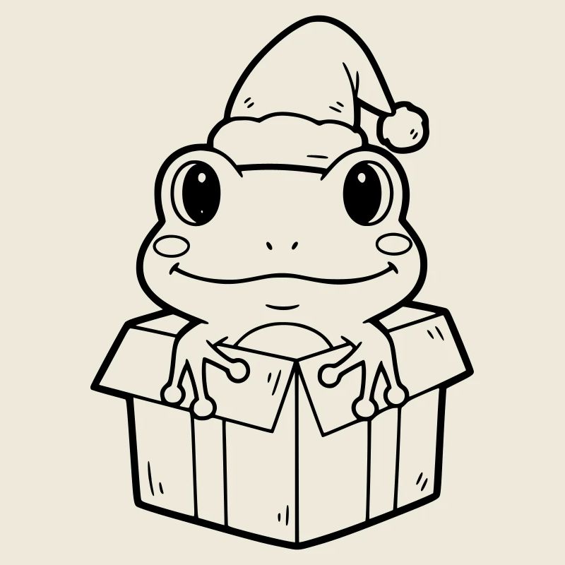 Weihnachtsfrosch in Geschenkbox Illustration