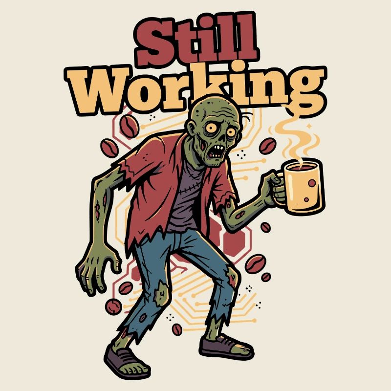 Toujours en train de travailler Zombie Coffee