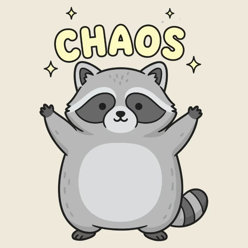 Acclamations du raton laveur du chaos