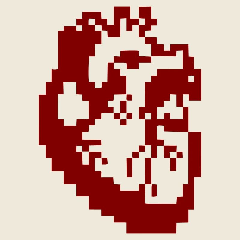Schwarzes Herz Pixel Anatomie