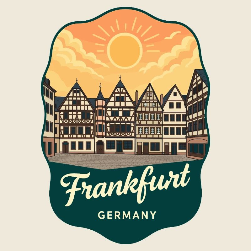 Frankfurt Romer Retro Sunset Reiseabzeichen