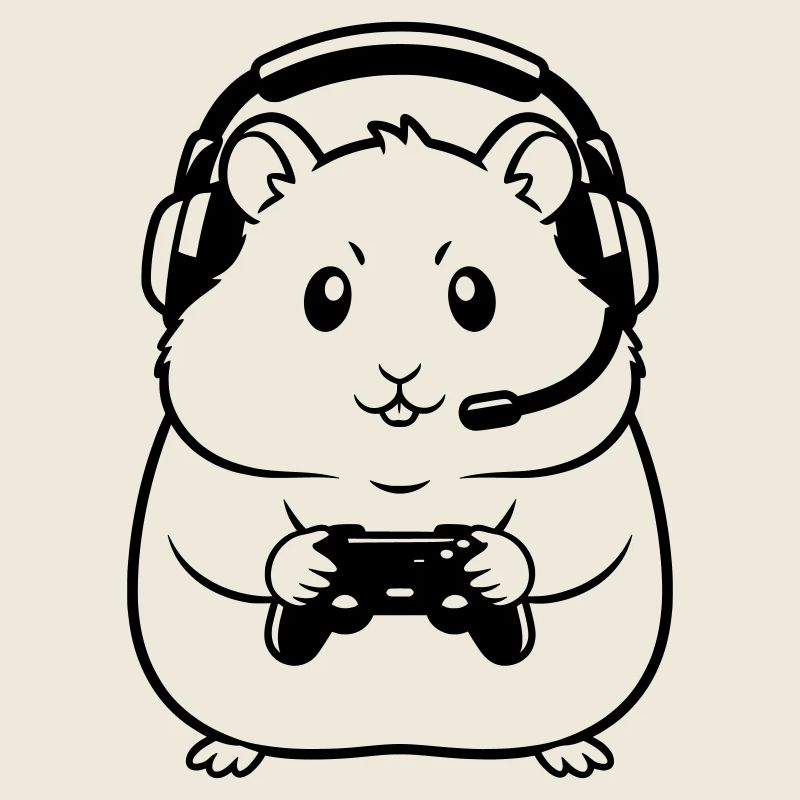 Gamer Hamster Controller Outline