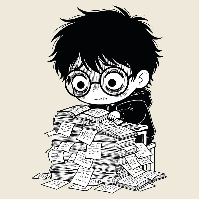 Student Burnout Sticker Books Black and White