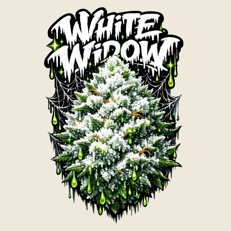 White Widow Cannabis Graffiti Print