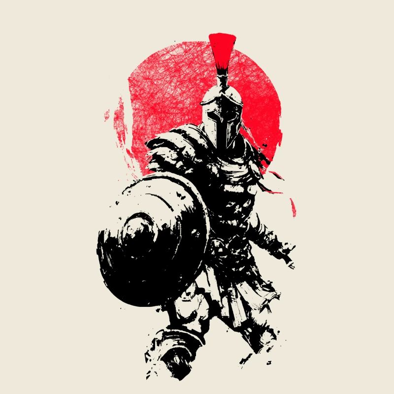 Scarlet Spartan Warrior Silhouette