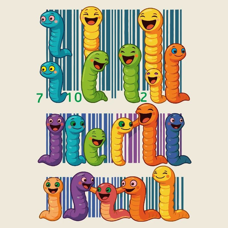 Bunte Wurm-Barcode-Kollektion