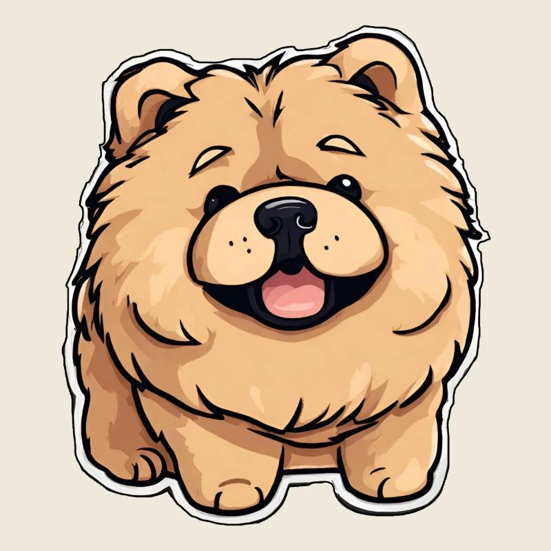 Chow Chow Comic Fluffy Dog Lion Dog