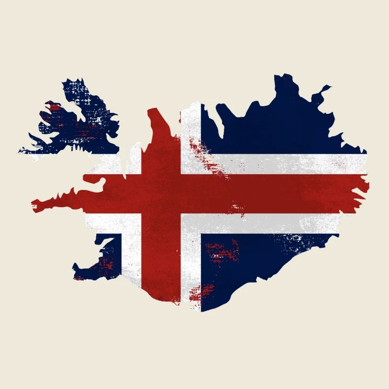 Iceland Flag Map