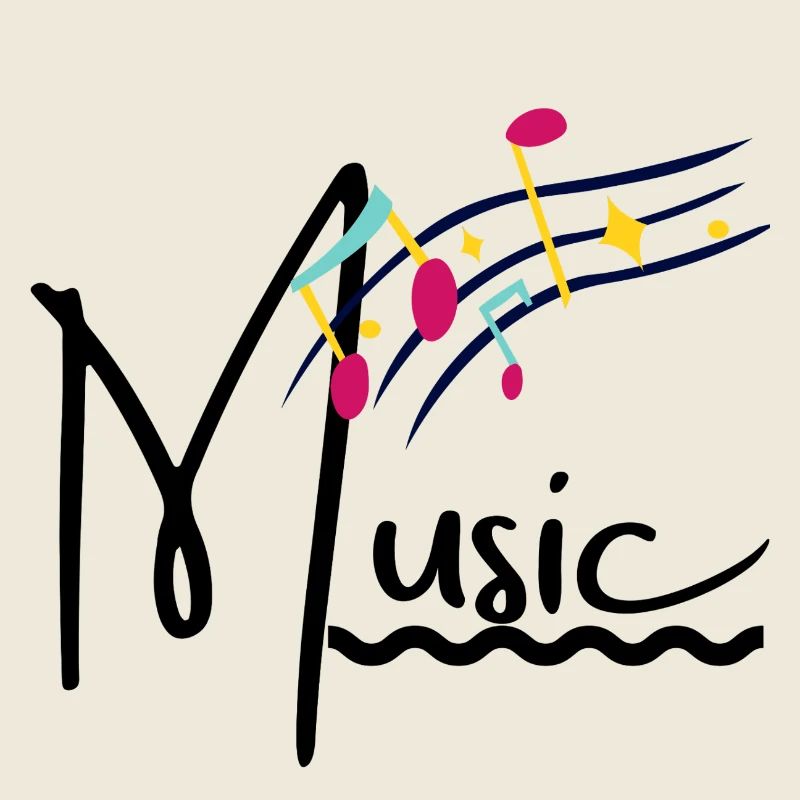 Regenbogen-Notizen auf dem Notensystem