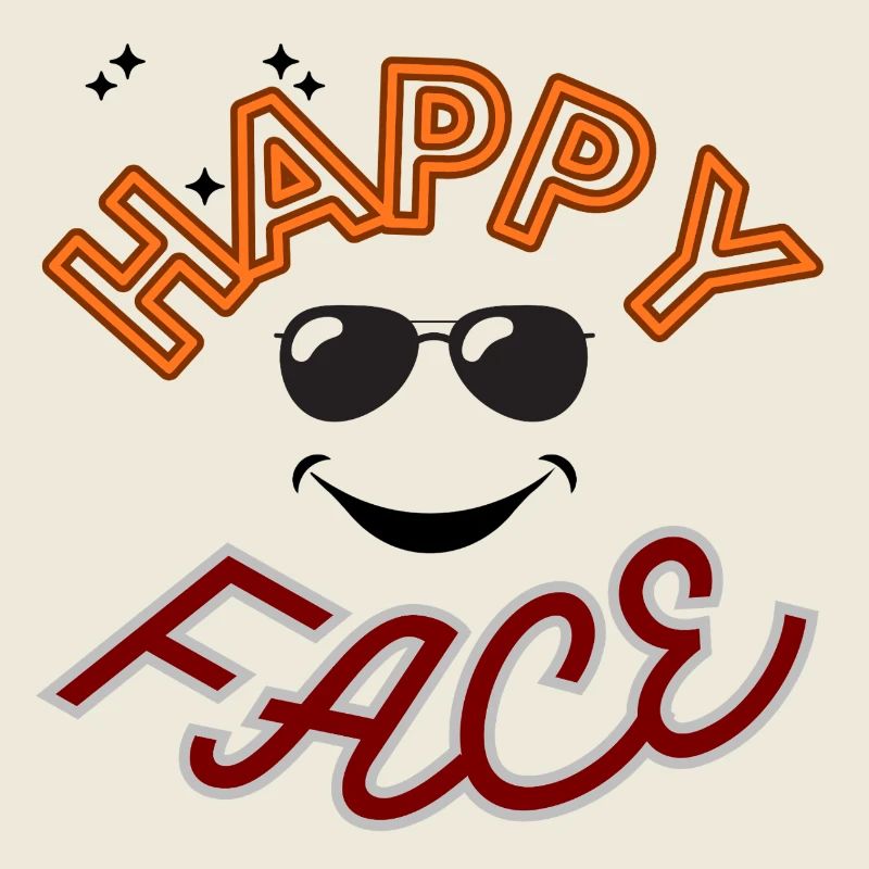 Happy face with glasses.