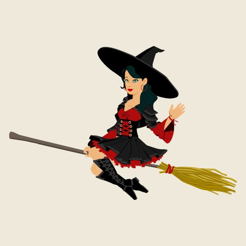 Witch on broom