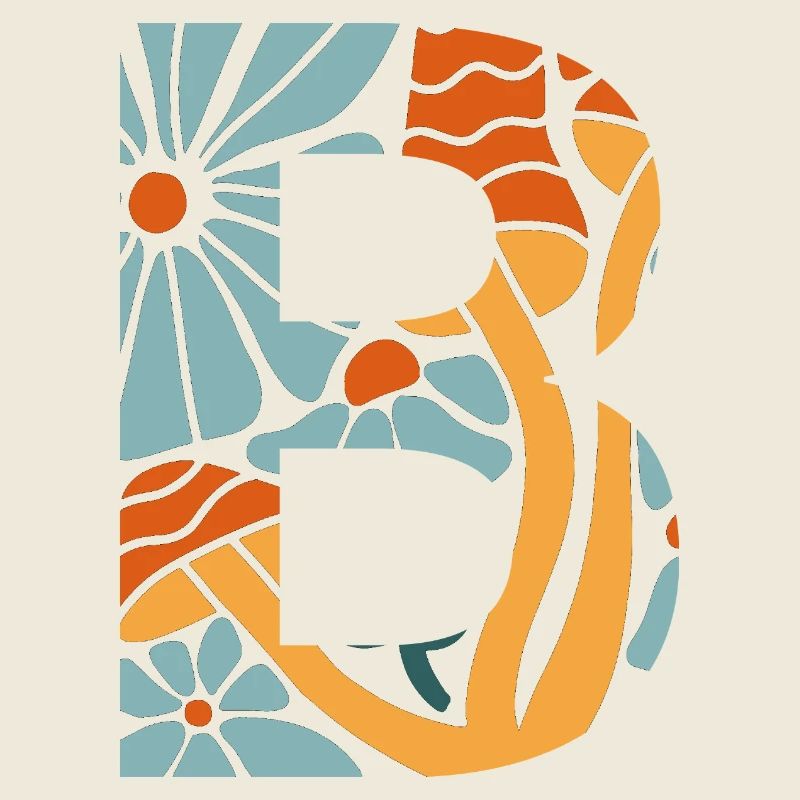 Letter b groovy flowers gift idea