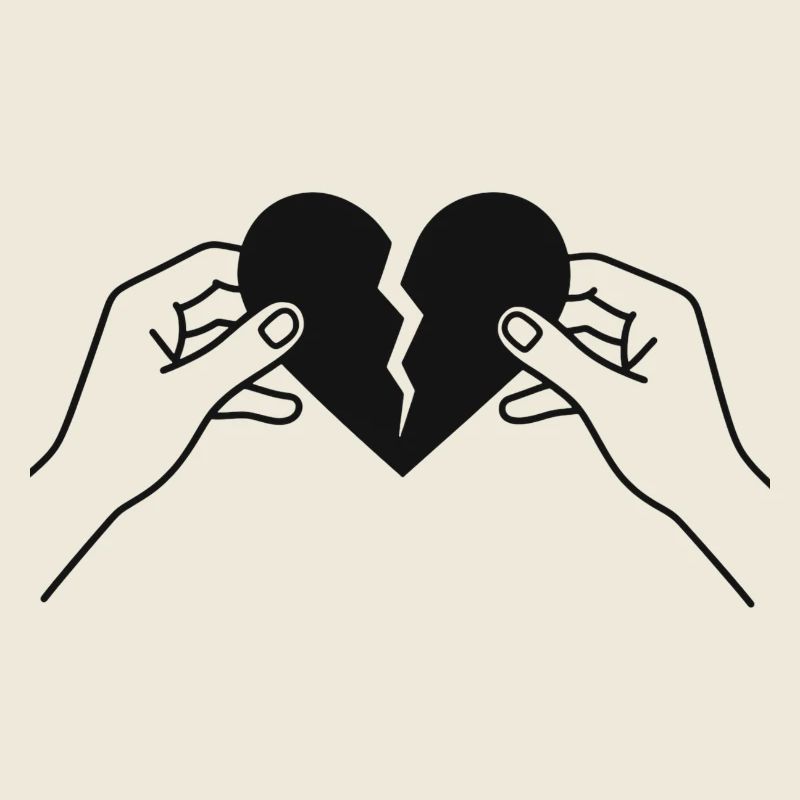 Le cœur brisé entre les mains