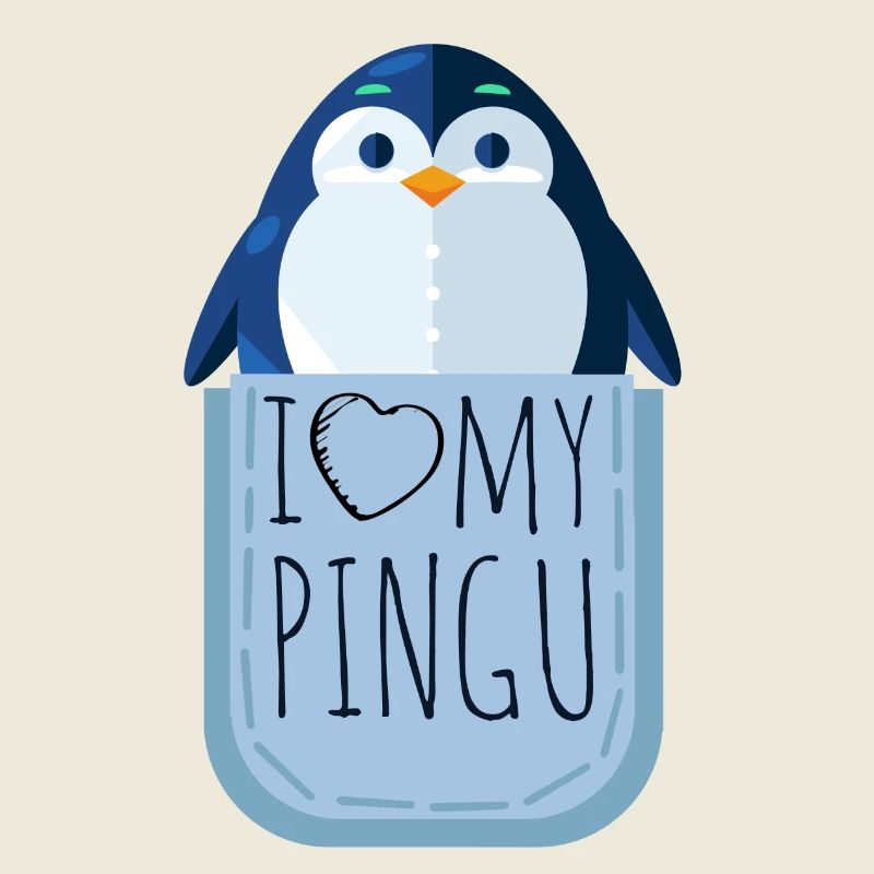 I love my Pingu Pinguin Brusttasche