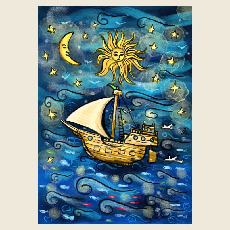 Vessel in the Starry Ocean