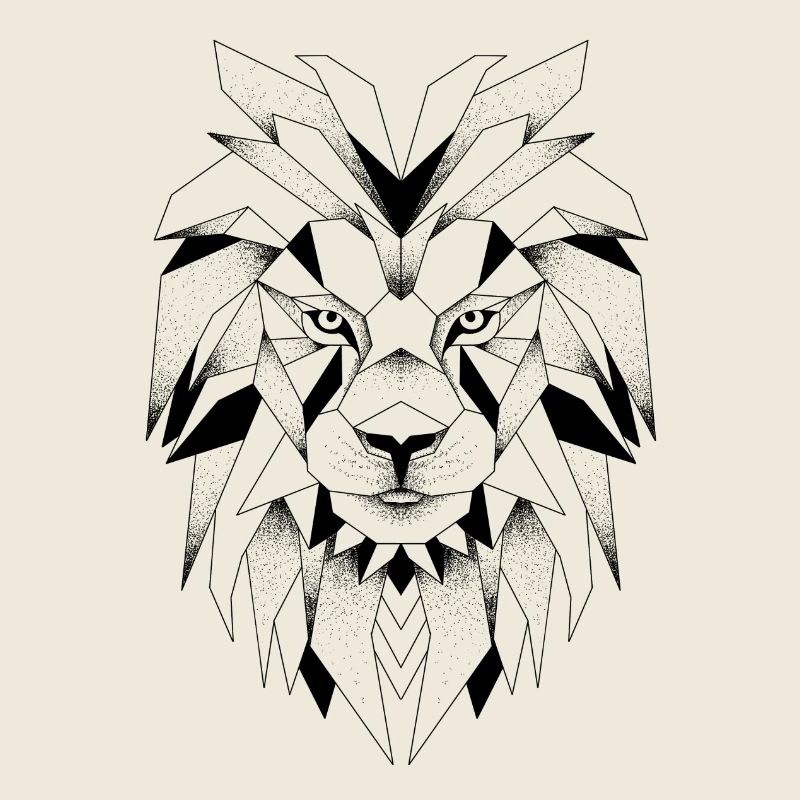 Geometric graphic lion head