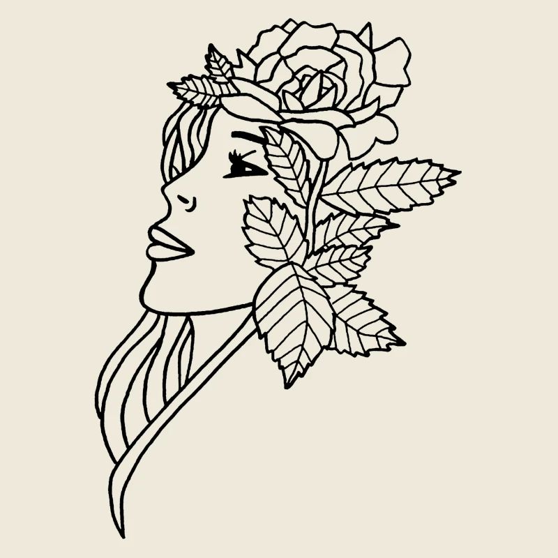 La dame et la rose (noir)