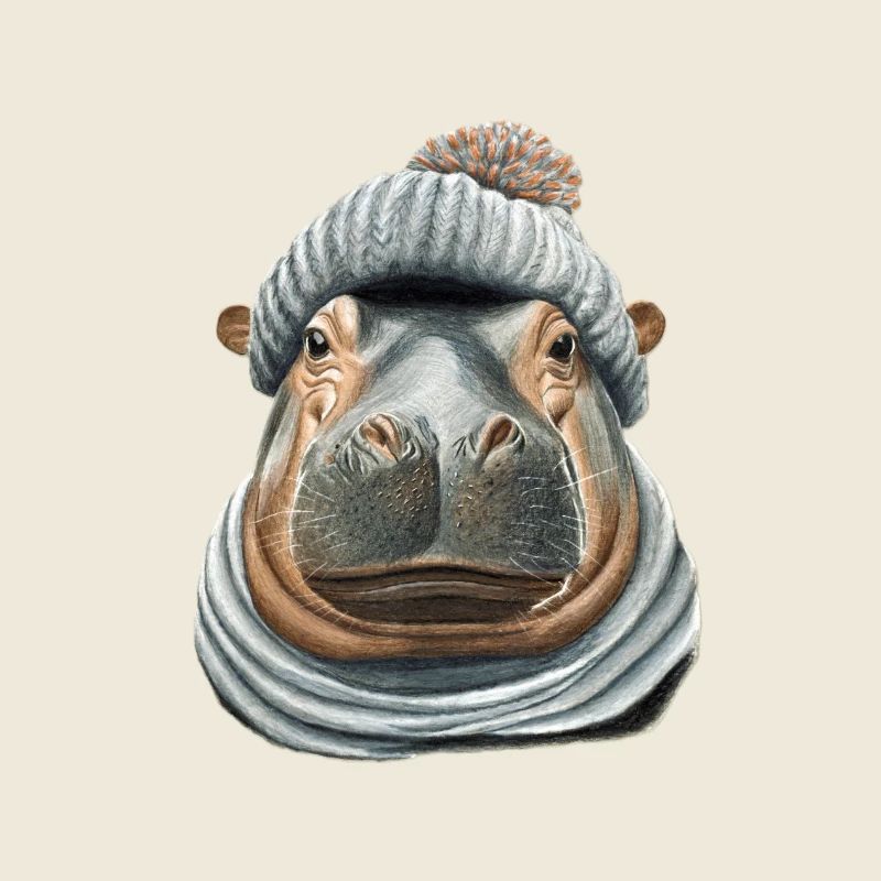 Hippopotamus Bobble Hat