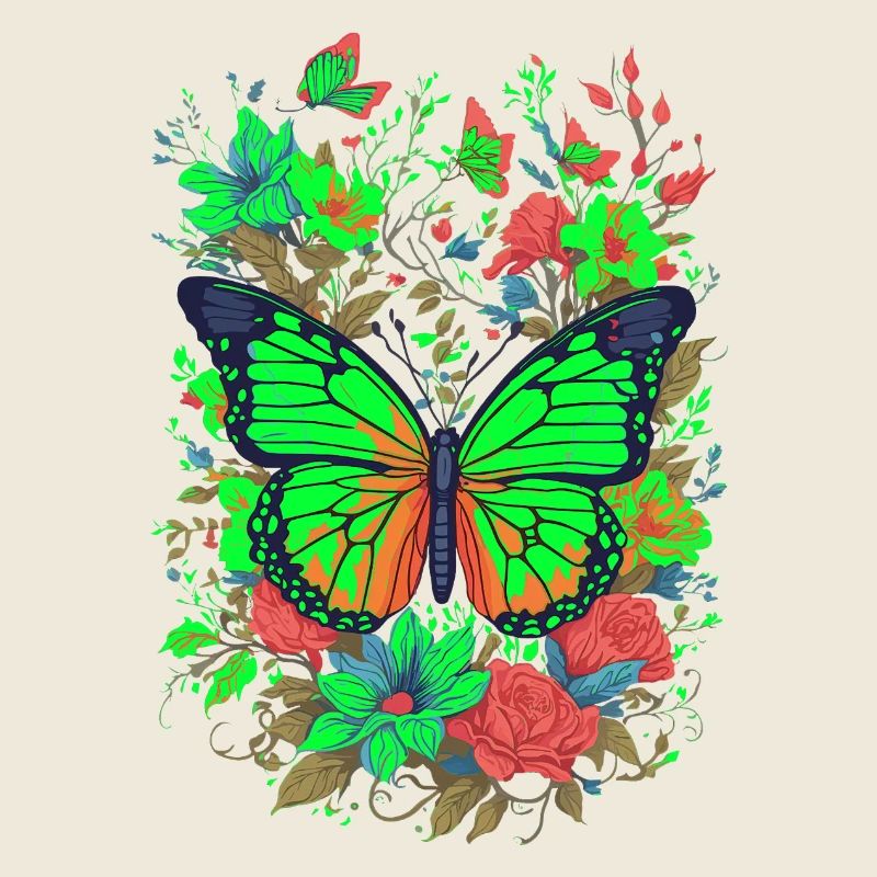 Papillon, insecte, papillon, nature, été, art coloré